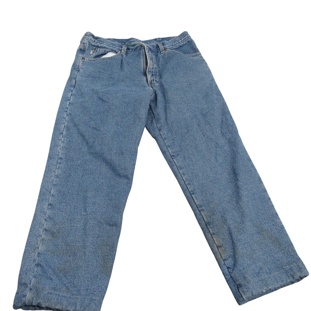 LL Bean Double L‎ Classic Fit Fleece Lined Jeans Mens 36x30 Blue Denim 156 0AJ81